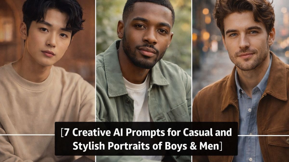 7 Creative AI Prompts for Casual and Stylish Portraits of Boys & Men